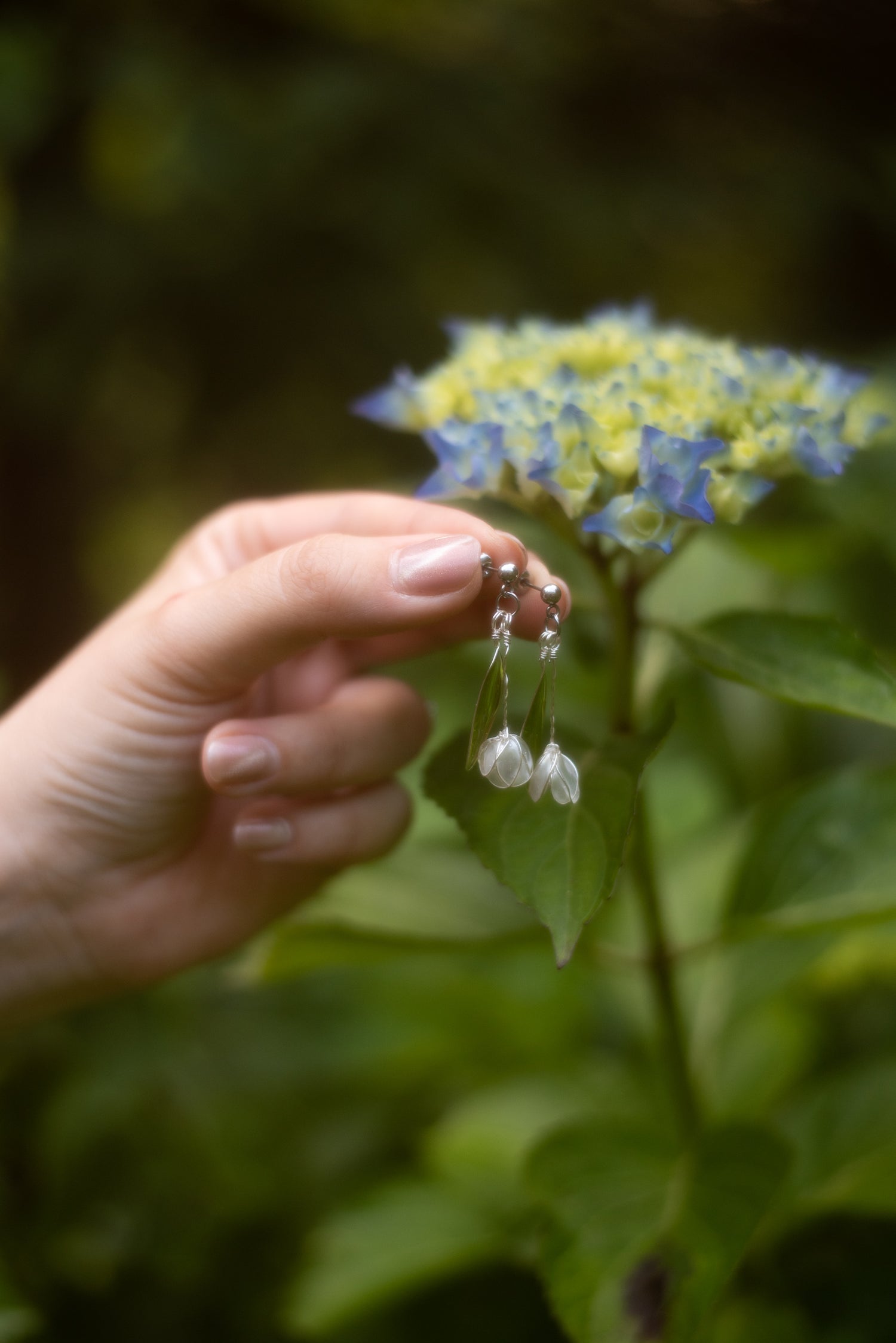 Orecchini Tulipani bianchi in argento