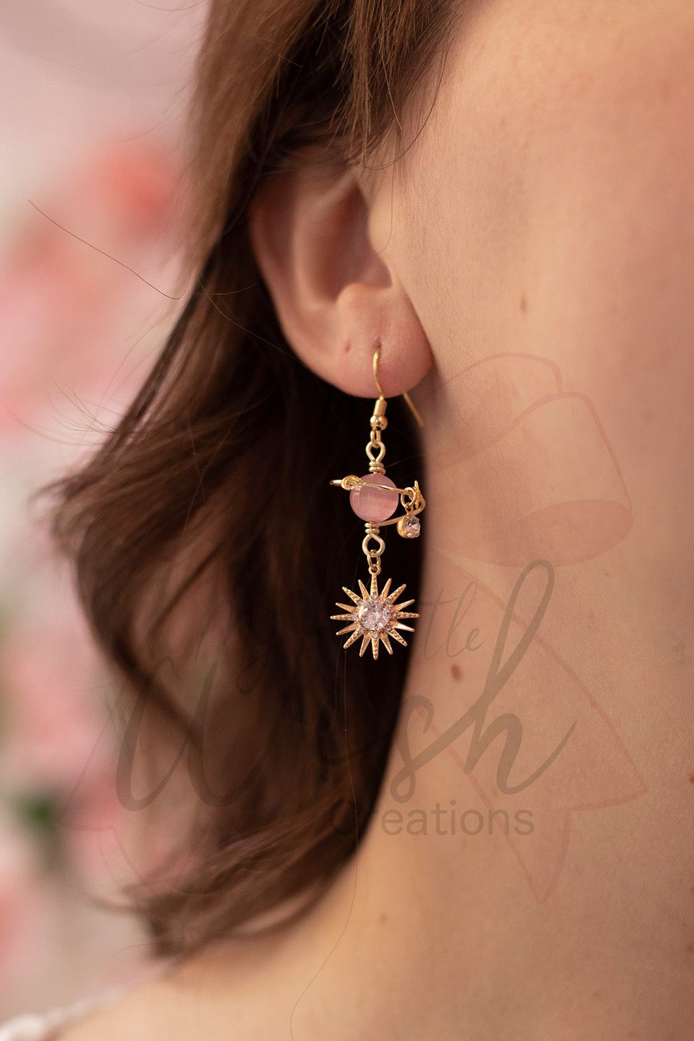 Orecchini Crystal Moon rosa - My Little Wish