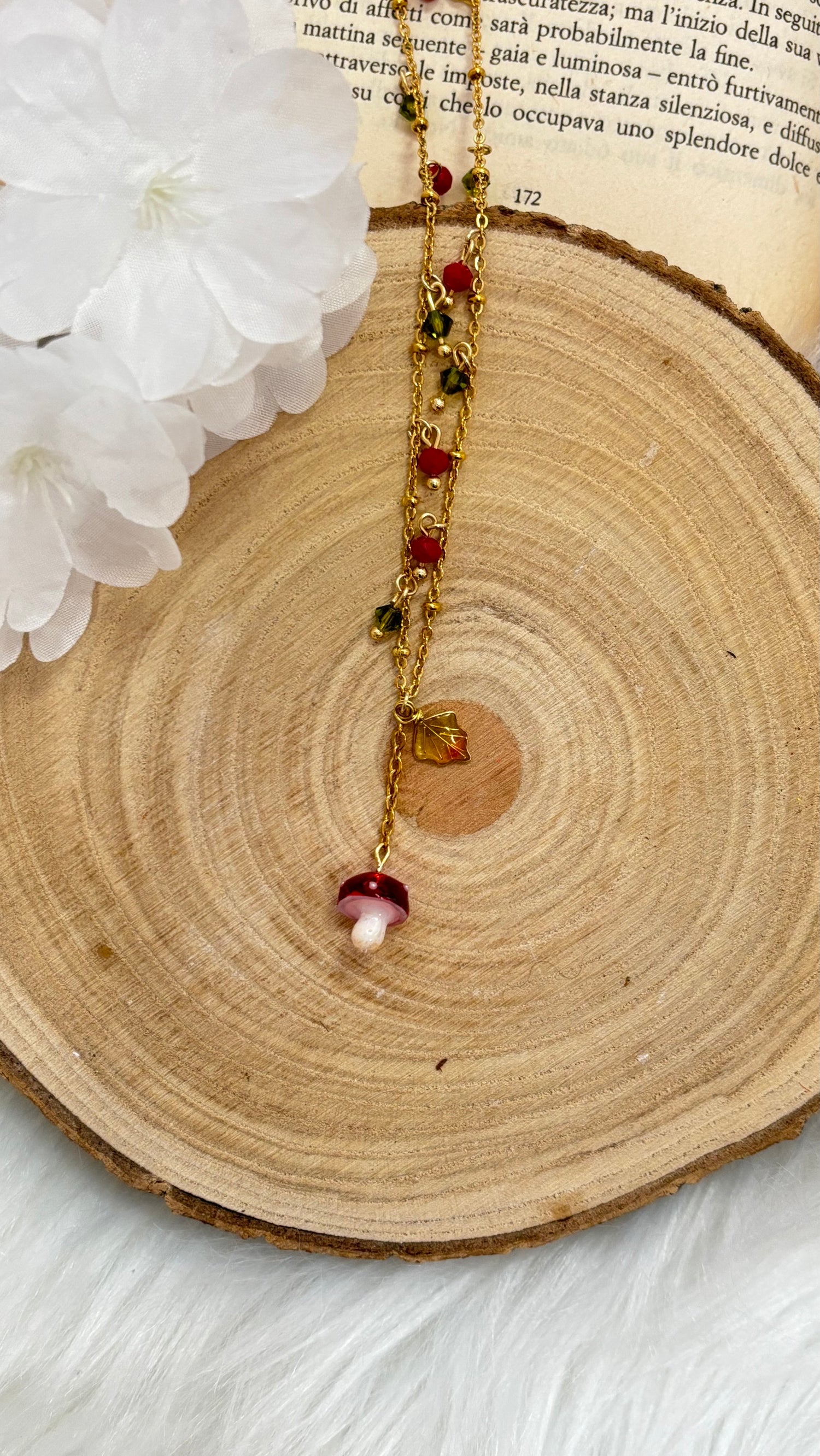 Collana Funghetto con cristalli