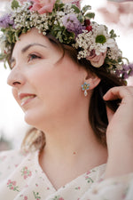 Forget-me-not earrings with pendant