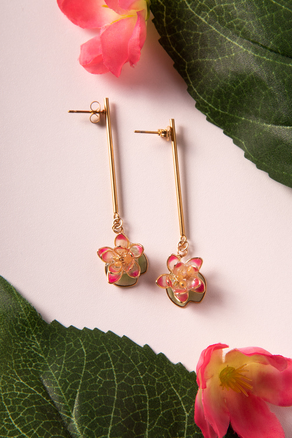 Orecchini pendenti Fiori di Loto