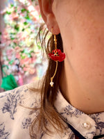 Orecchini Papaveri pendenti