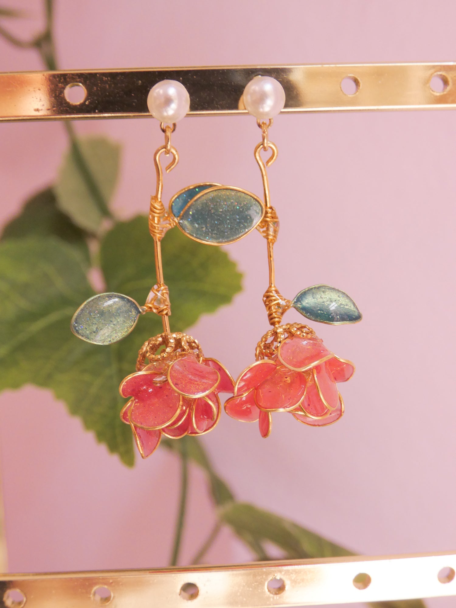 Orecchini Rose salmone