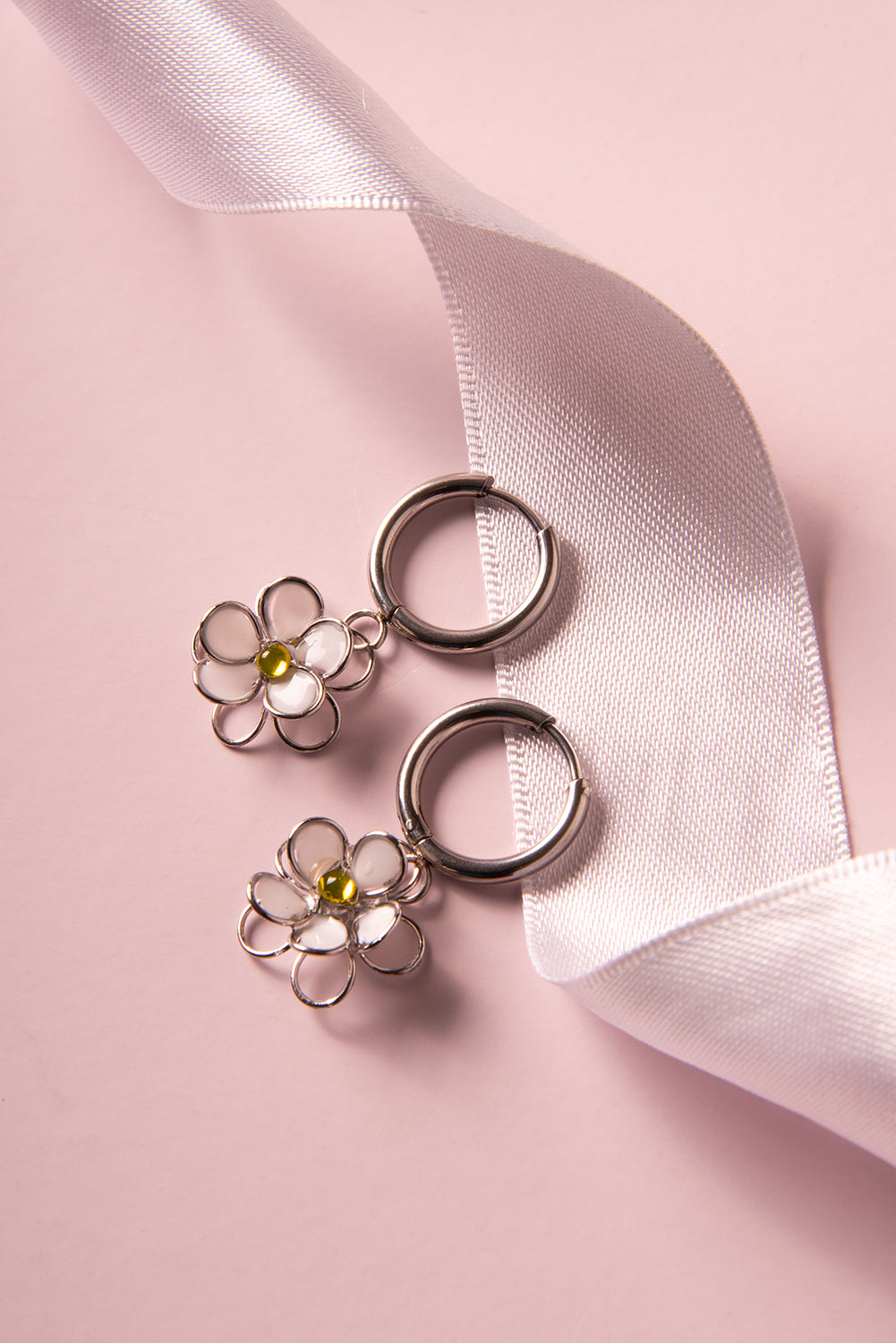 Orecchini a cerchio Margherita argento - My Little Wish