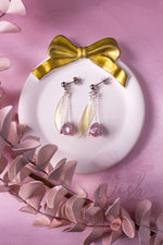 Lila Tulpenohrringe in Silber