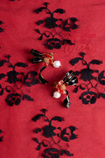 Orecchini Black Ribbon Bloom