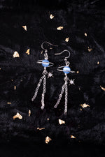 Kristallmond Himmelblau Silber Ohrringe