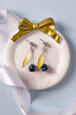 Orecchini Tulipani blu argento