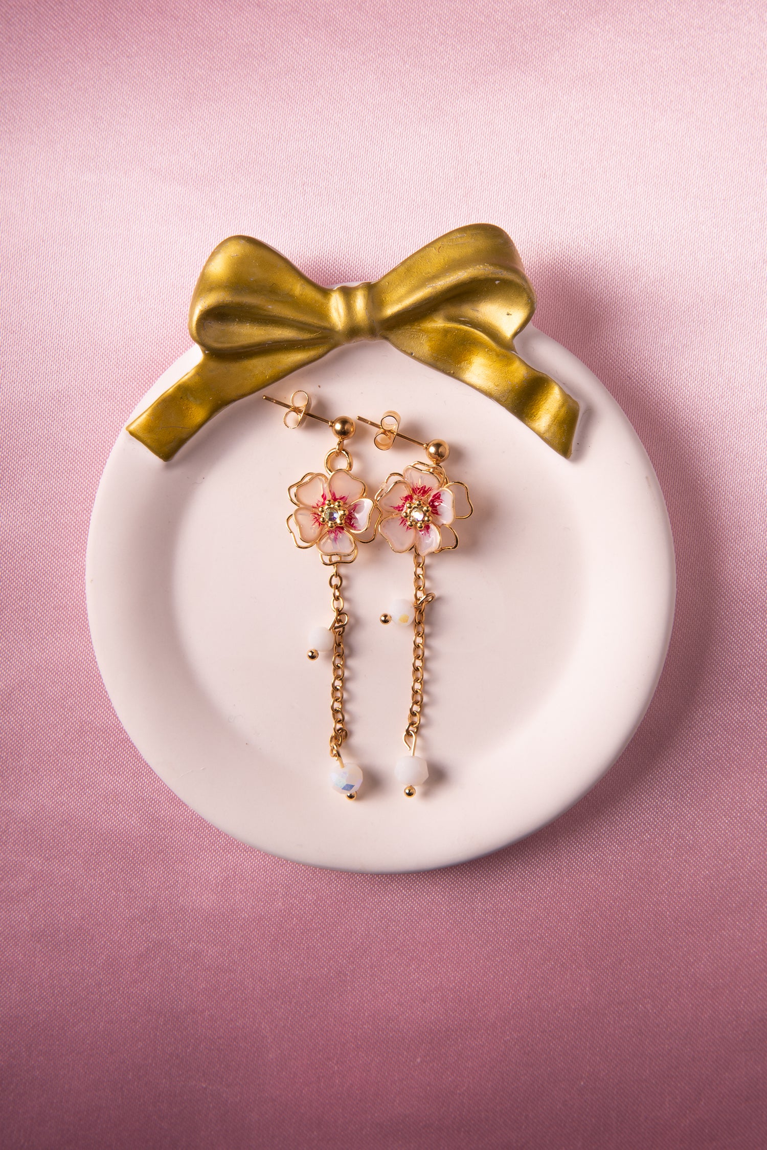 Orecchini Sakura pendenti oro - My Little Wish