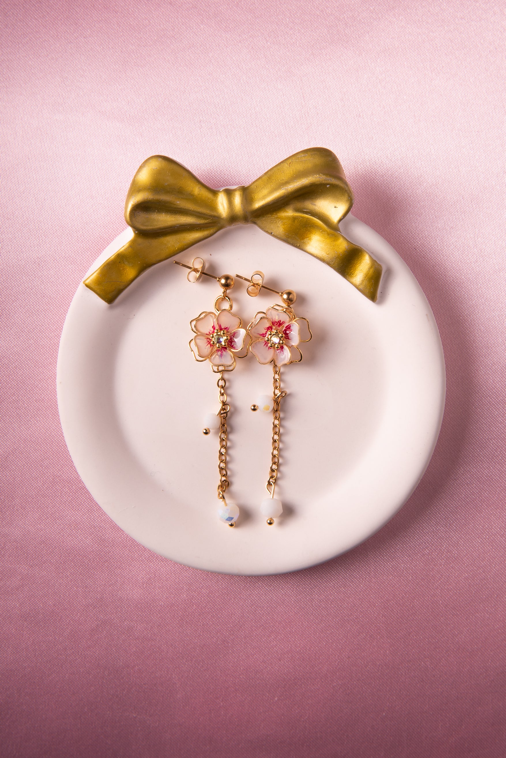 Orecchini Sakura pendenti oro - My Little Wish