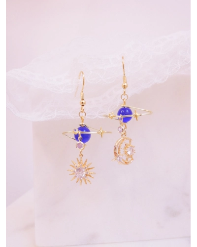 Orecchini Crystal Moon blu