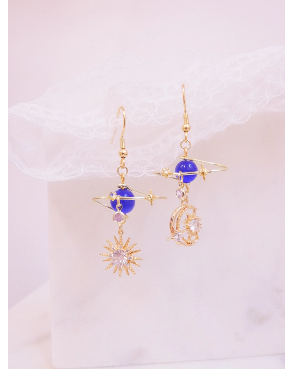 Orecchini Crystal Moon blu