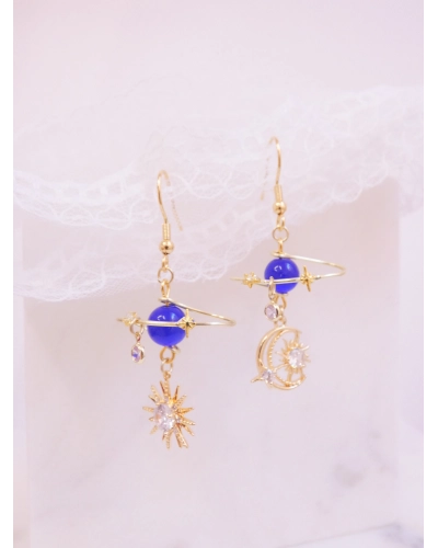 Orecchini Crystal Moon blu