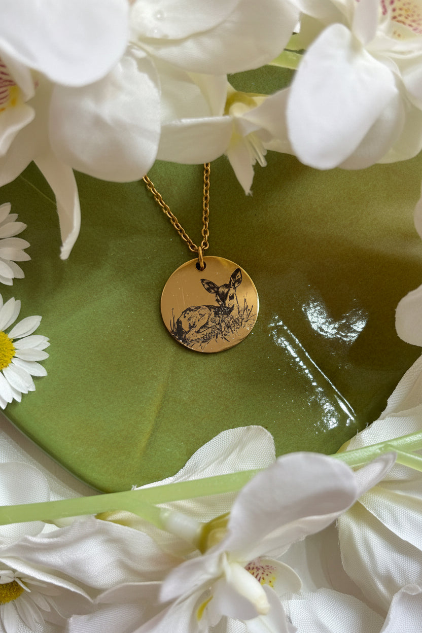 Collana Cerbiatto con Incisione Personalizzata