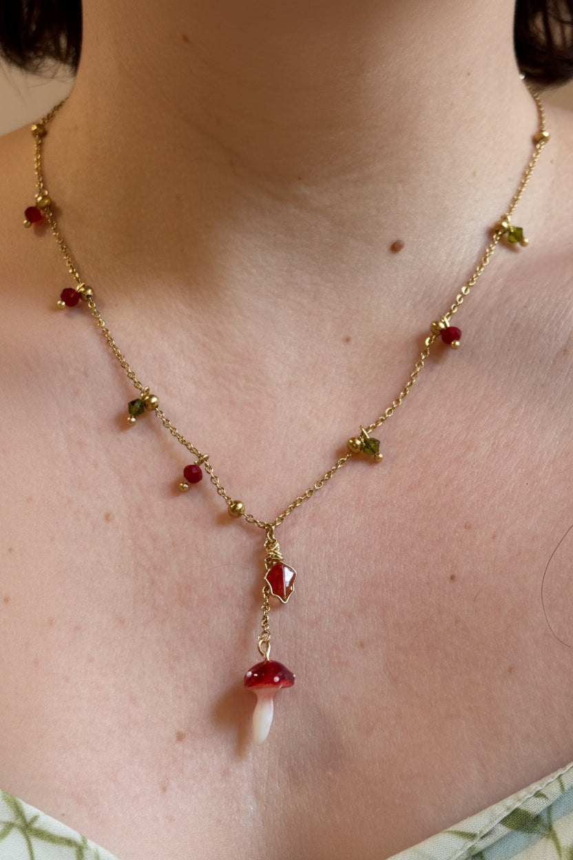 Collana Funghetto con cristalli