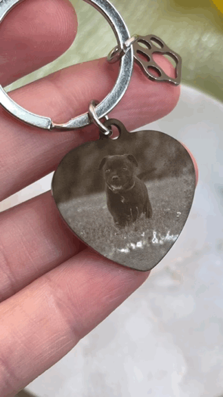 Portachiavi Cuore con Foto Incisa