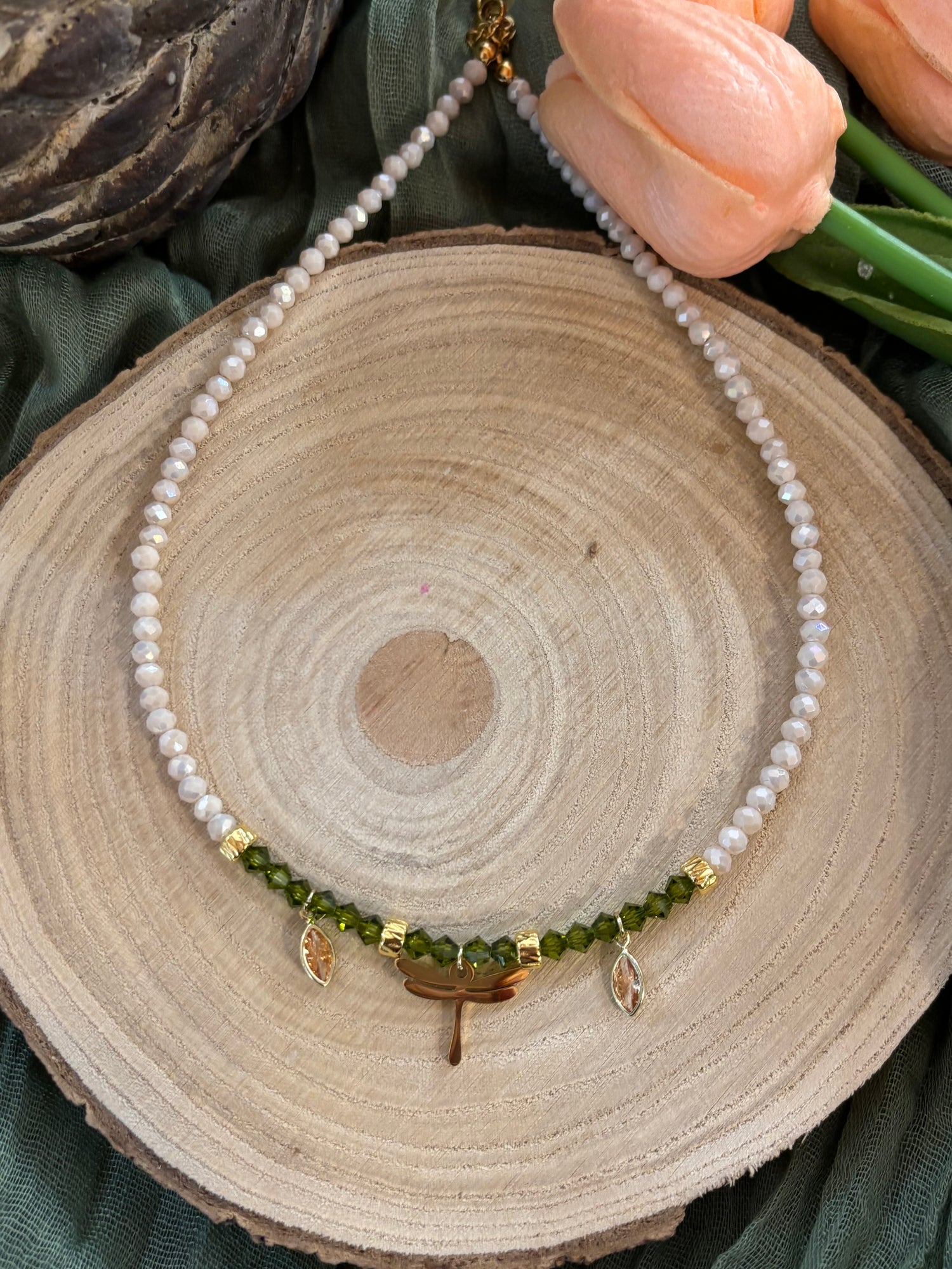 Collana Libellula verde