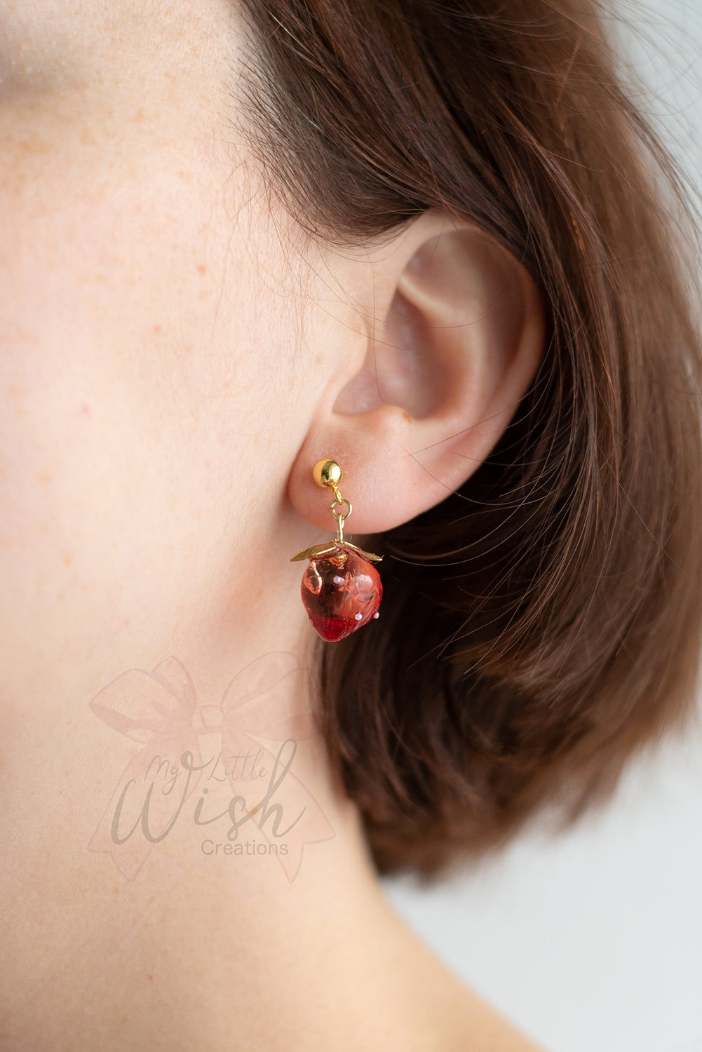Strawberry Hoop Earrings