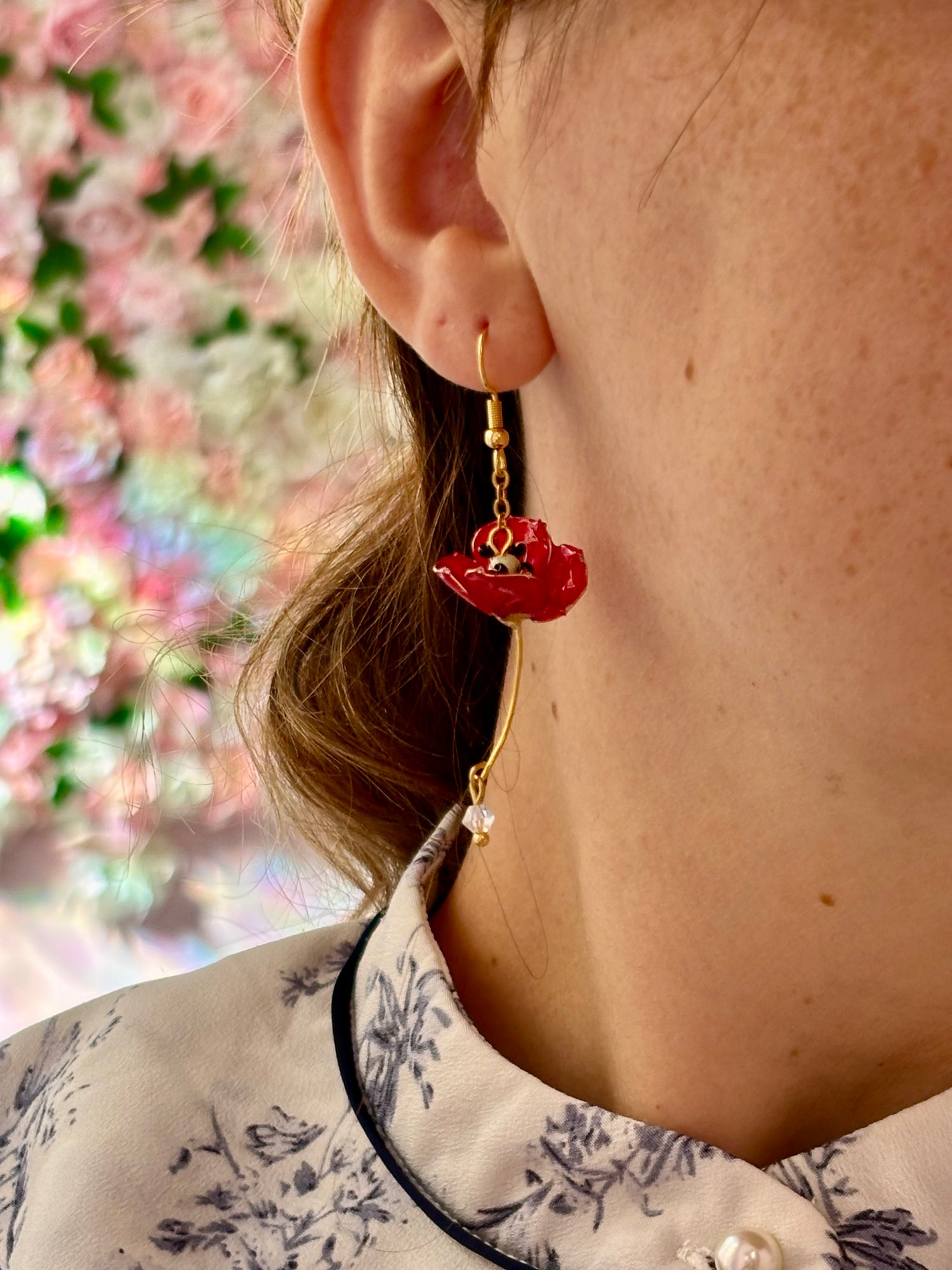 Dangling Poppy Earrings