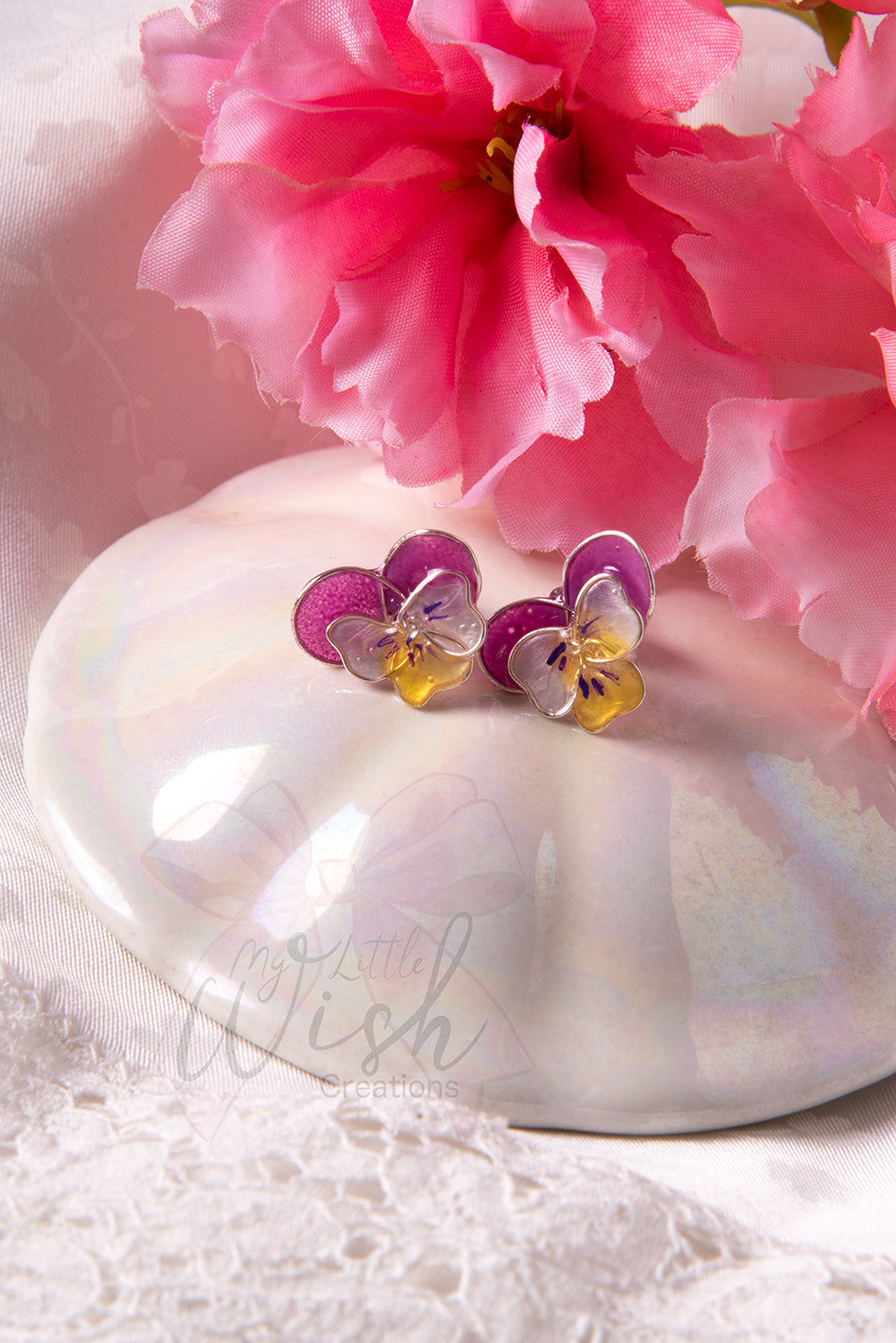 Orecchini Viole del Pensiero argento