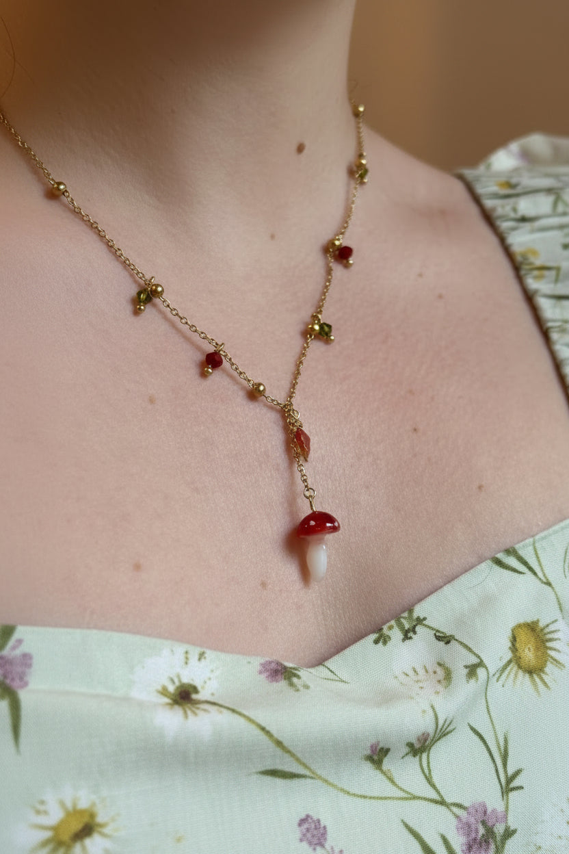 Collana Funghetto con cristalli