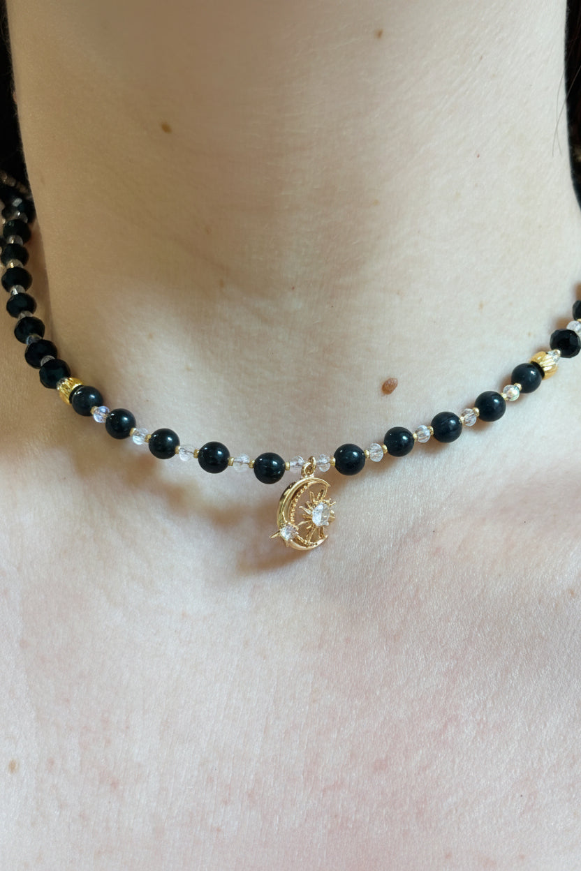 Collana Crystal Moon nera Luna