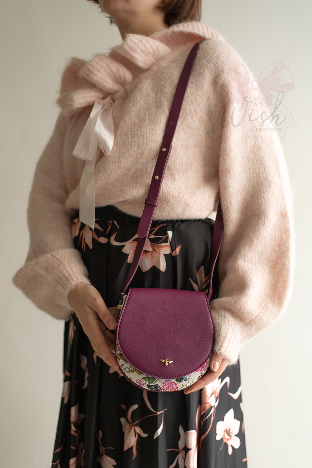 Borsa tracolla prugna