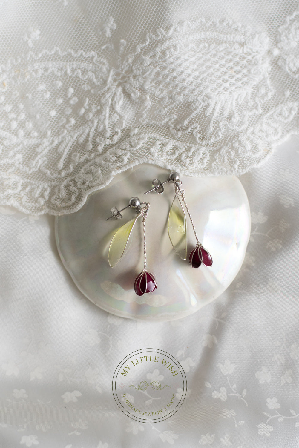 Purple Tulip Earrings