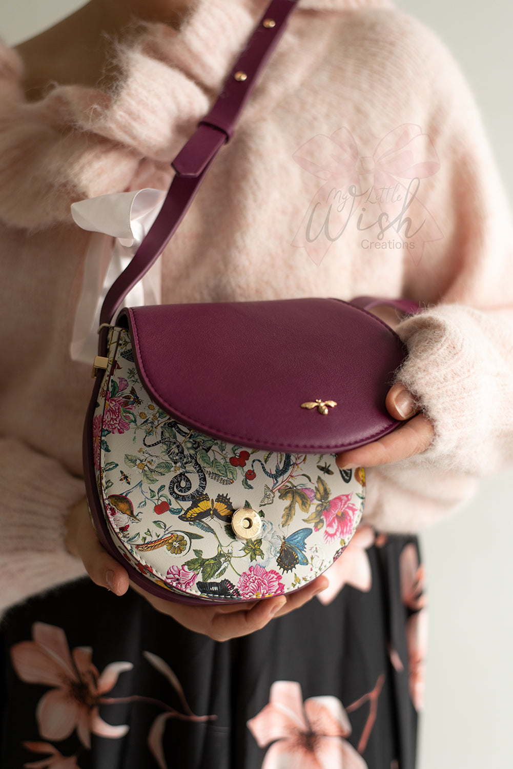 Borsa tracolla prugna