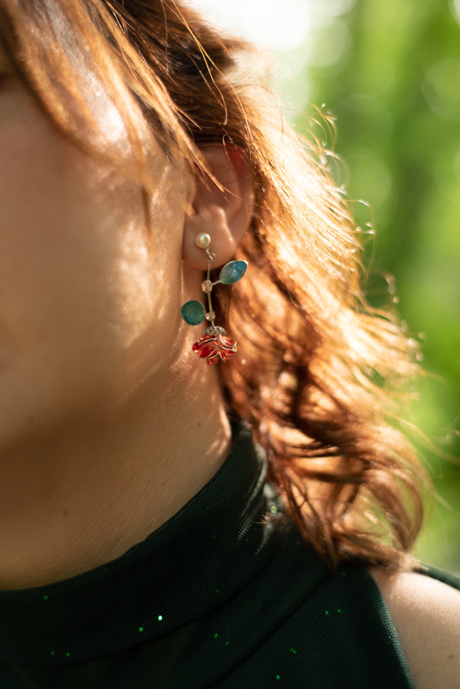 Orecchini Rose rosse argento
