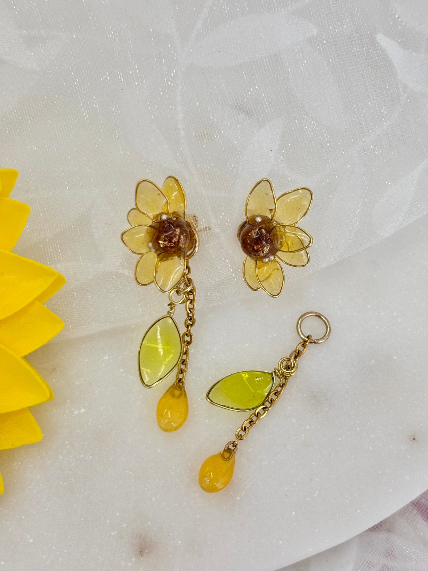 Sunflower Drop Earrings