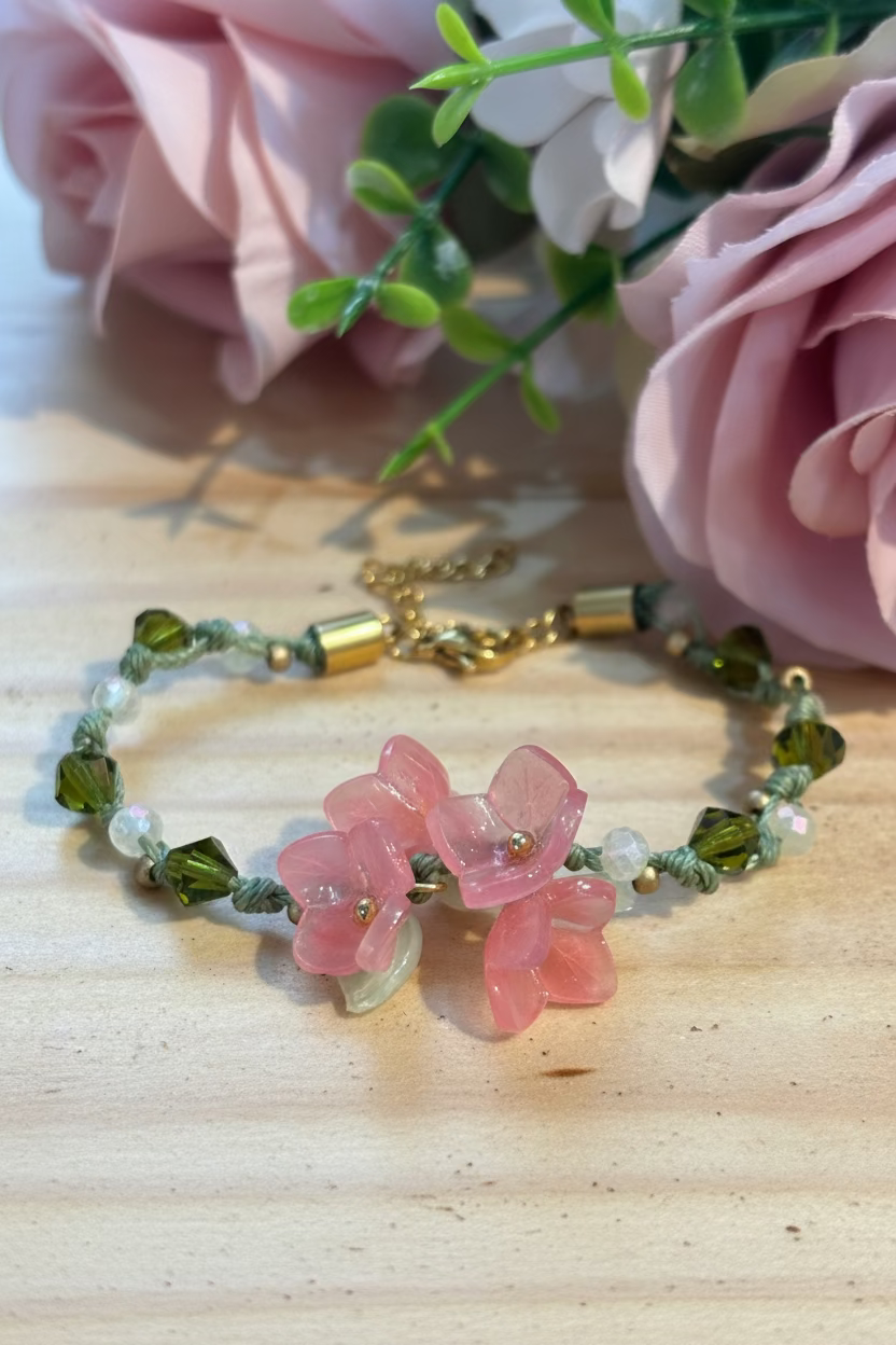 Bracciale Ortensie rosa