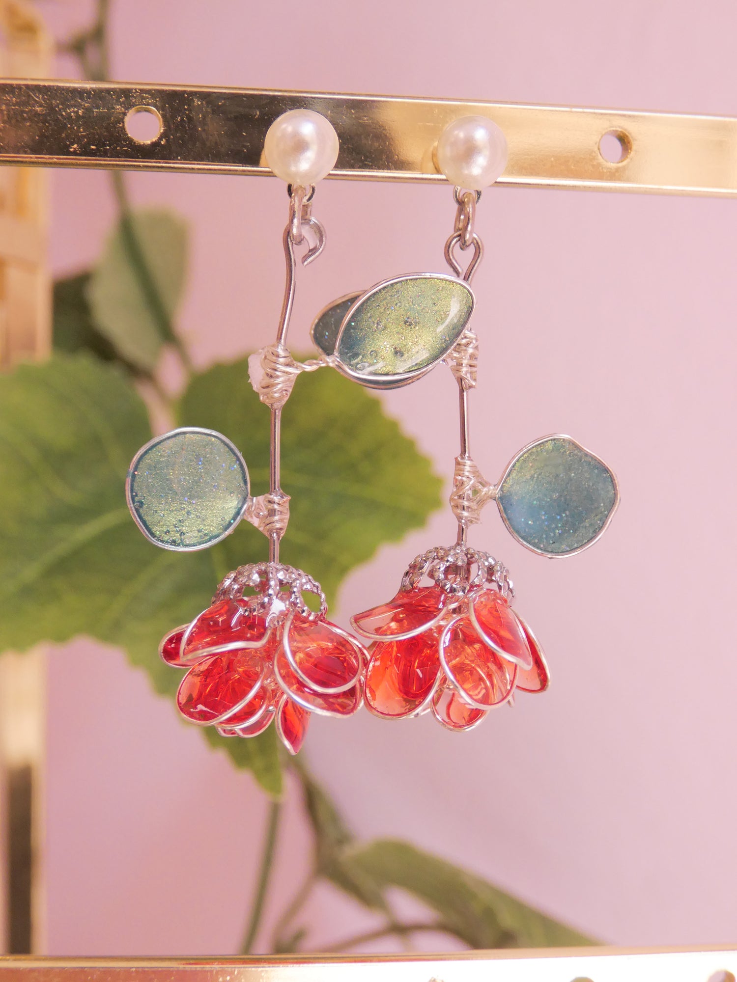 Orecchini Rose rosse argento