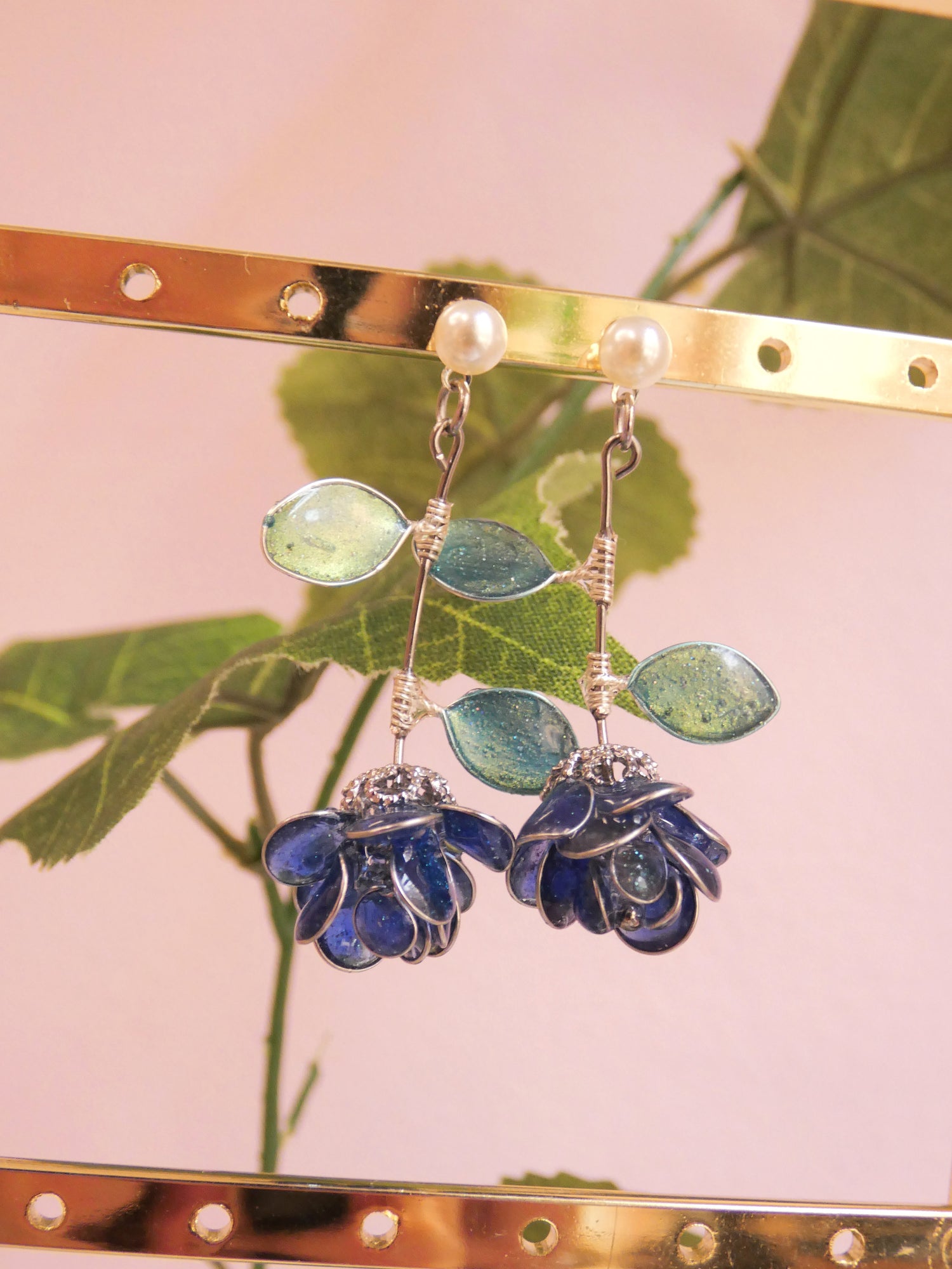 Orecchini Rose blu argento