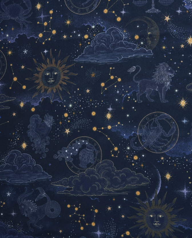 Sciarpa Zodiaco a Frange Fable England - Blu Navy