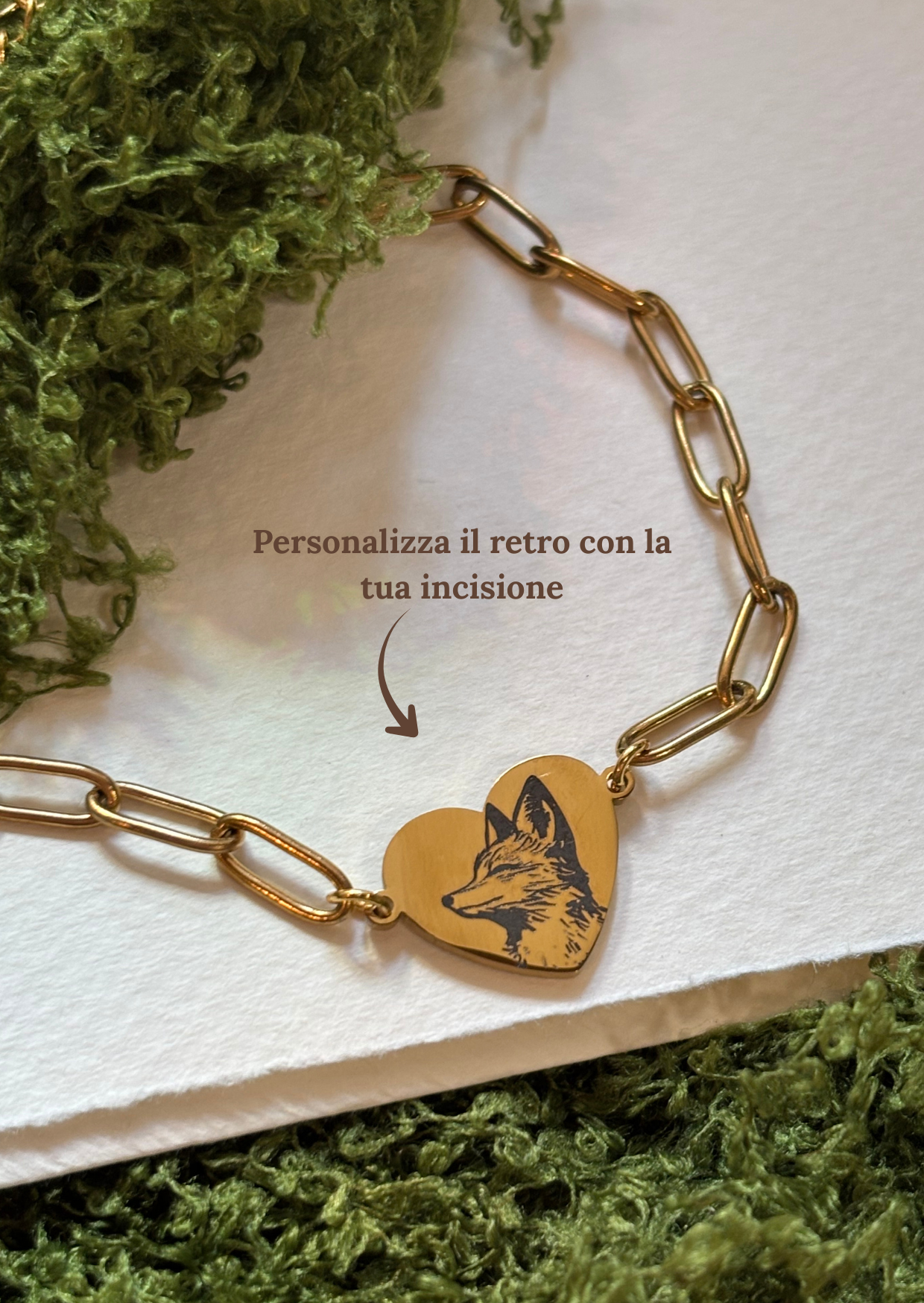 Bracciale Donna Volpe con Incisione Personalizzata