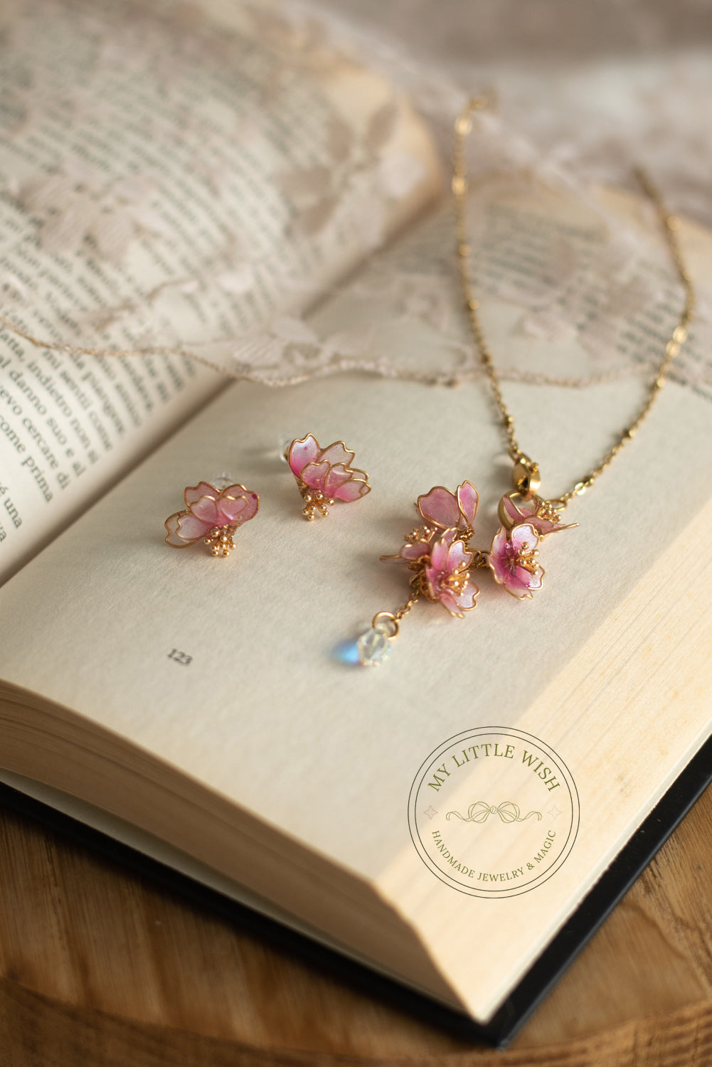 Set Hana Sakura Collana & Orecchini Double