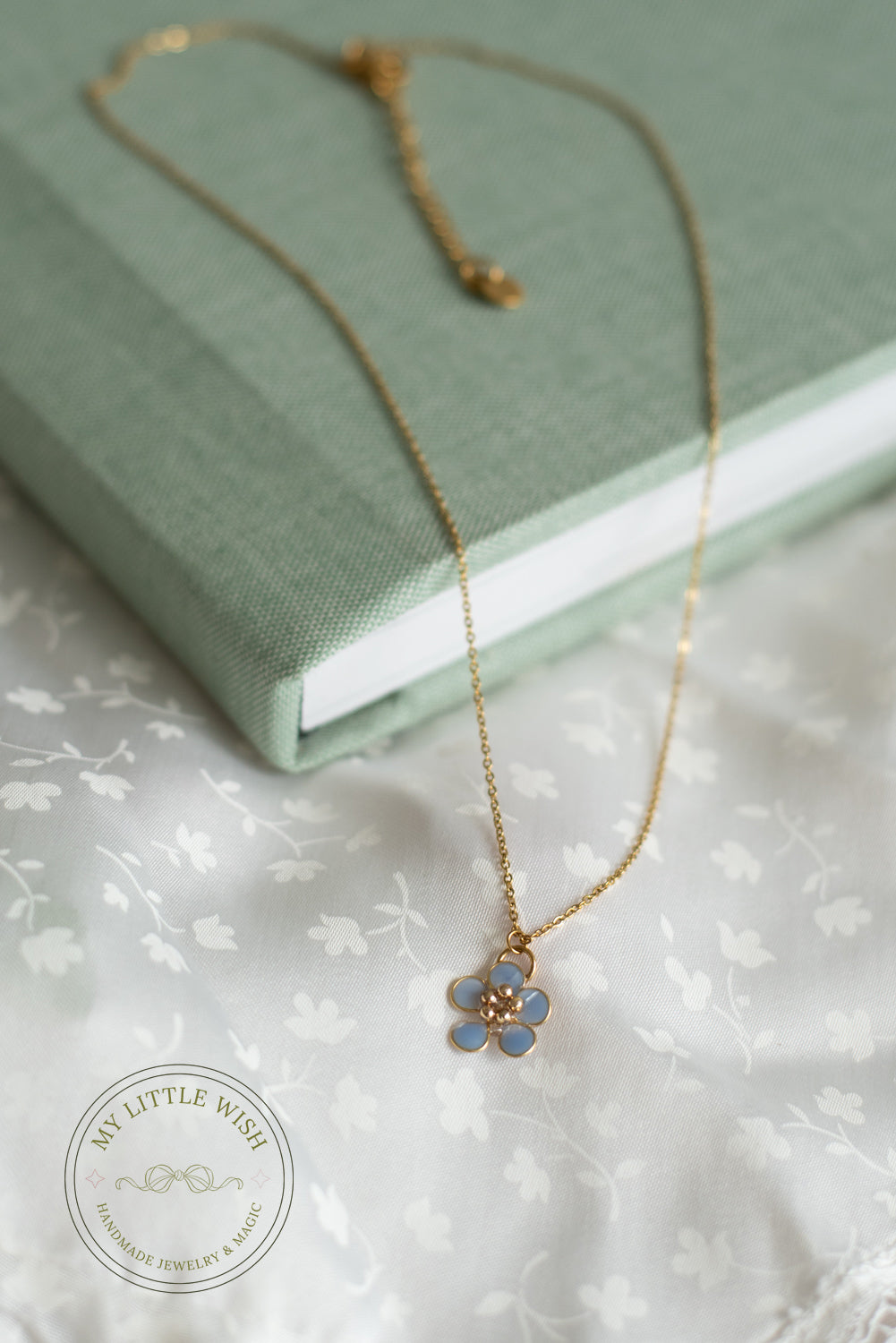 Set Nontiscordardimè  Collana & Orecchini a Cerchio