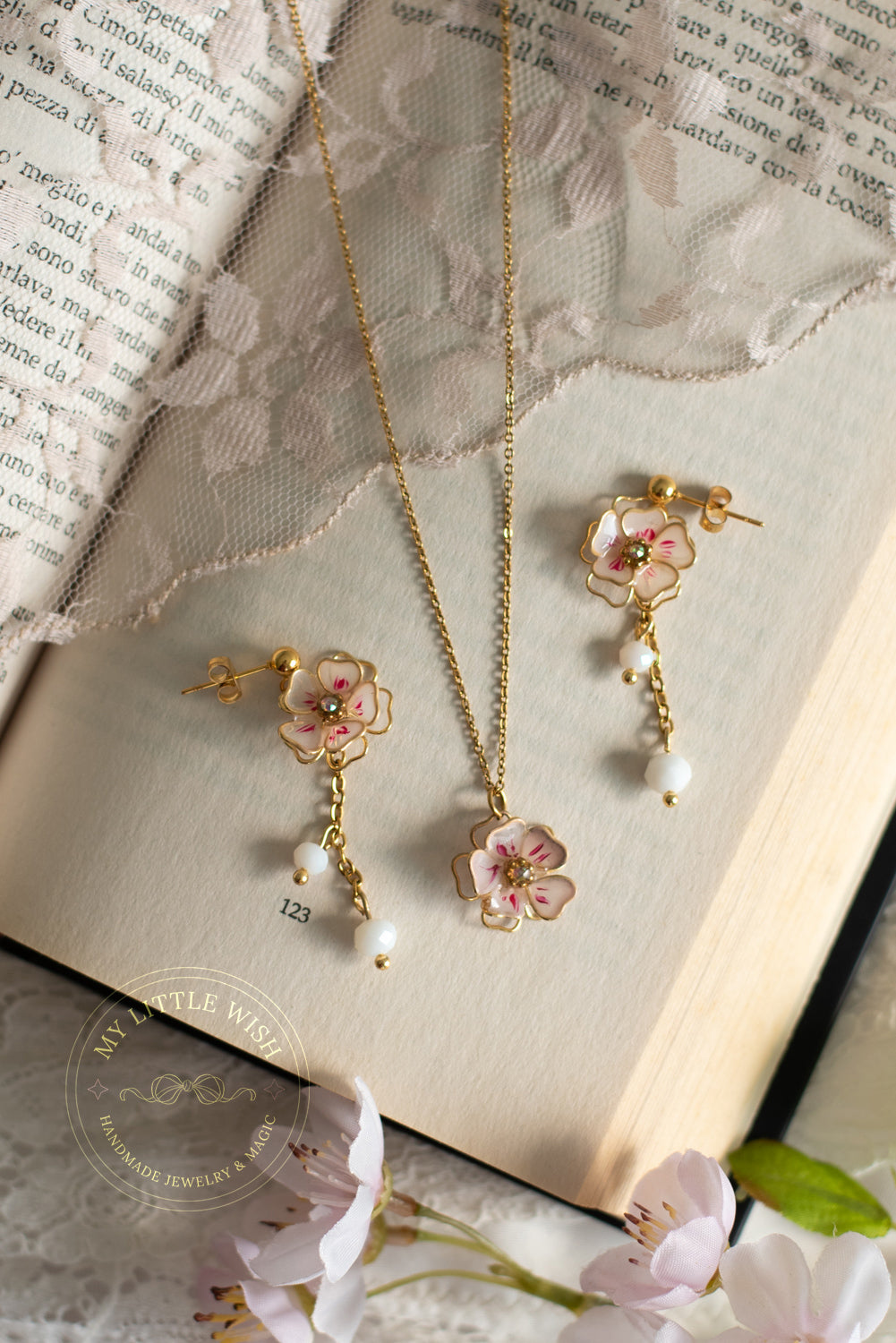 Set Sakura Collana & Orecchini pendenti