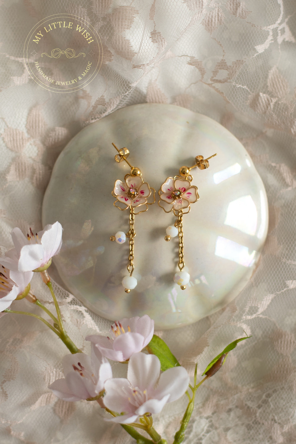 Set Sakura Collana & Orecchini pendenti