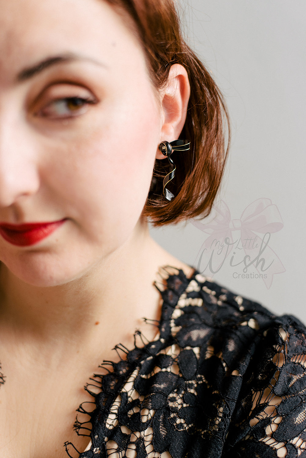 Orecchini Noir Ribbon