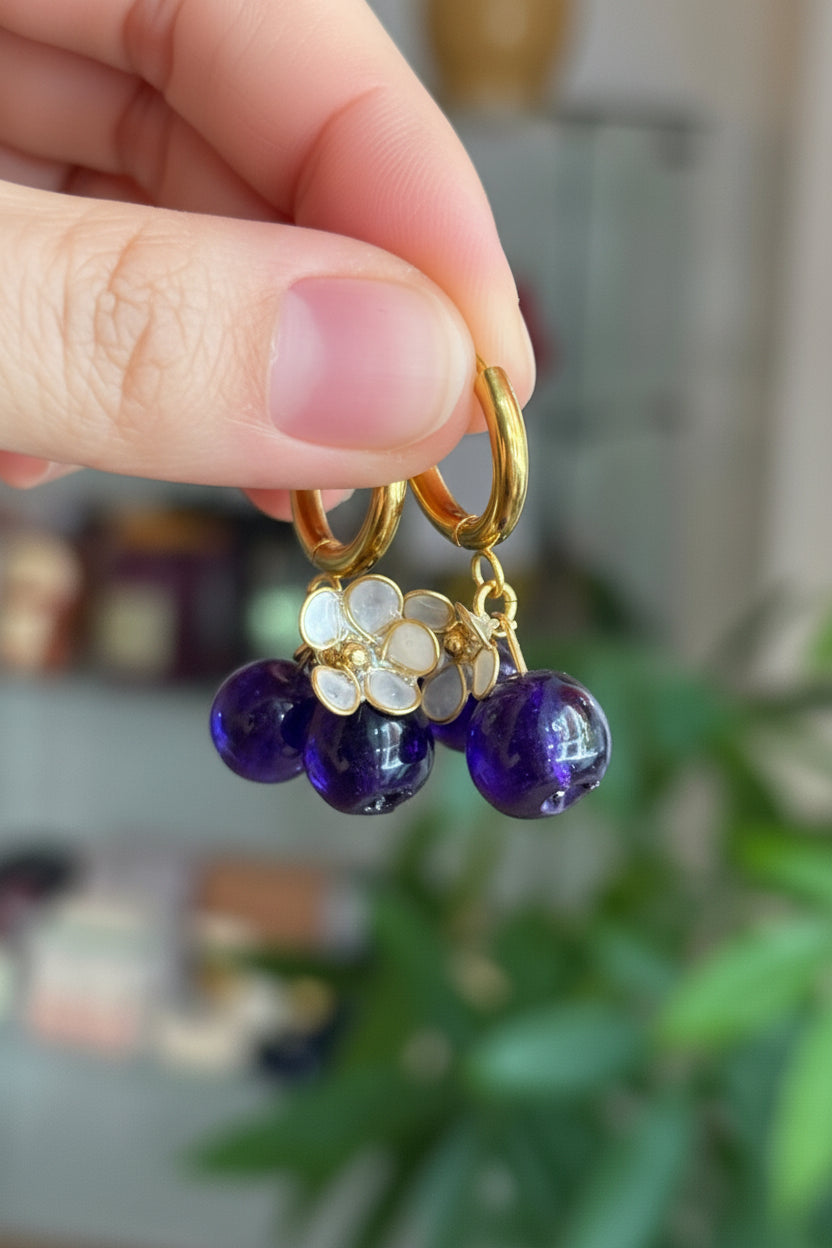 Orecchini Hoops Mirtilli