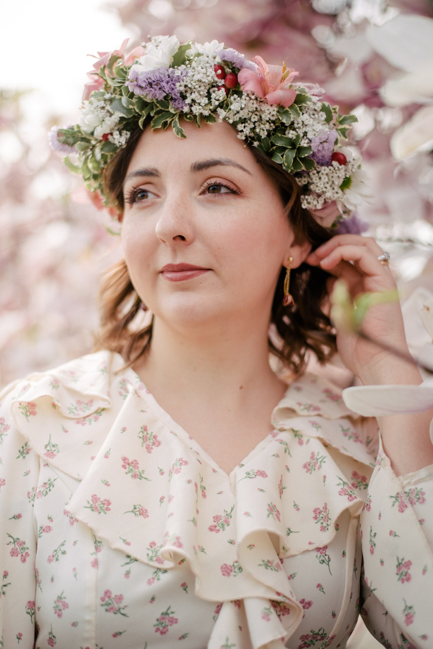 Orecchini Tulipani rossi in oro